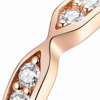 Anillo de Plata de Ley 925 con Moissanita Mo Sang, Estilo Vintage, Peso Total 2G, Oro Blanco/Rosa, Código de Belleza Diario