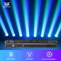 Pack de 2 barres de lumière LED mobiles à 8 yeux RGBW DMX pour DJ avec flight case