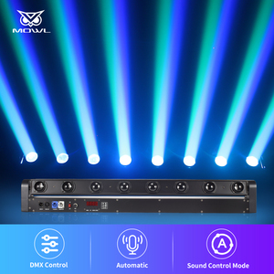2 gói 8 mắt RGBW DMX DJ Bar <span class=keywords><strong>LED</strong></span> di chuyển đầu thanh chùm ánh sáng với trường hợp chuyến bay - Product Image 4