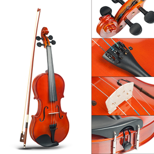 Set Violino Acustico NAOMI Colore Naturale Lucido 4/4-1/8 con Arco, Resina, Accordatore, Ponticello, Silenziatore, Panno per Pulizia, Custodia e Corde - Product Image 2