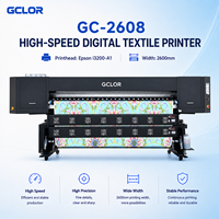 Impresora de sublimación digital GCLOR GC-2608 de 2600 mm con 8 cabezales I3200 de alta velocidad para rollo a rollo, poliéster/mezcla de algodón y poliéster