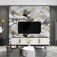 Panneau mural de fond de télévision brillant, imperméable, en PVC, imitation marbre, intérieur, imprimé UV, panneau mural en SPC imitation marbre