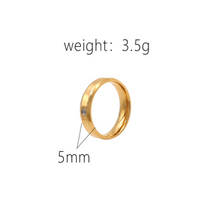 Simple Fashion <b>Titanium</b> Steel Zircon Couple <b>Rings</b> For Wedding Unisex Plain <b>Ring</b> Geometric Shape Bezel Setting - Product Image 4