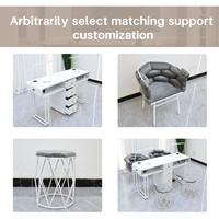 Tables de manucure modernes pour salon de beauté, postes de travail personnalisés pour nail art avec collecteur de poussière