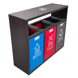 Garbage <strong>Bin</strong> Box 3 <strong>Bins</strong> <strong>Cover</strong> Steel Professional Manufacture Custom Three Separate Waste <strong>Bins</strong> for Sale - Product Image 5