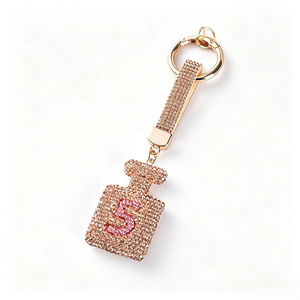 QYS Zinc Alloy Coin Holder Keychain Rhinestone Bottle Shape <b>Bag</b> Charm Metal <b>Key</b> <b>Ring</b> Women's Gift - Product Image 6