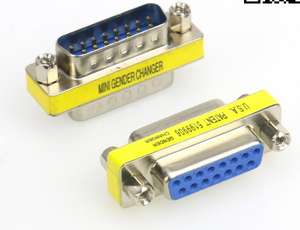 Alta calidad Db15 macho <span class=keywords><strong>a</strong></span> Db15 hembra <span class=keywords><strong>cambiador</strong></span> <span class=keywords><strong>de</strong></span> género azul, mini adaptador <span class=keywords><strong>de</strong></span> extensión VGA - Product Image 3