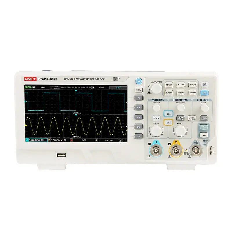 UNI-T kỹ thuật số Oscilloscope utd2000 Series xách tay 100MHz 2 kênh 1gs/S USB oscilloscopio automotivo portatil