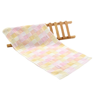Toalla Facial de Algodón a Cuadros, 35x75 cm, Secado Rápido, Tejido Plano Suave, Uso General - Product Image 4