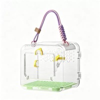 Sac de transport portable pour perroquet avec cage extérieure panoramique, motif peau de tigre, plumage de pivoine, pour oiseaux en déplacement
