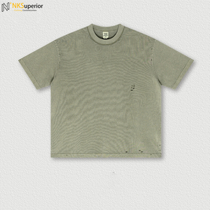 Style rétro hommes 2025 été lourd lavé et usé coupe col à manches courtes t-shirt avec marche arrière voiture <span class=keywords><strong>Pri</strong></span> - Product Image 2