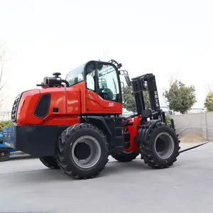 Forklift Off-road penggerak empat roda, 3 ton Diesel,3.5 ton, Port situs konstruksi, 5 ton, Combus Internal multifungsi