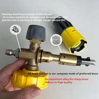Vente chaude 1/4 pouces connecteur rapide couleur jaune pistolet à lance en mousse Transparent haute pression lavage de voiture neige canon à mousse