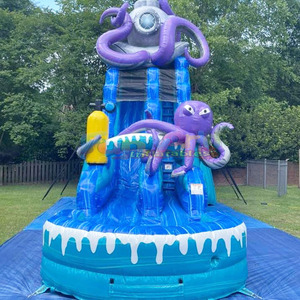 Toboggan aquatique gonflable de qualité commerciale pour enfants, 16 pieds, modèle Tentacool, pour fêtes en plein air - Product Image 3