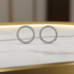 Orecchini a Cerchio in Argento 925 con Cristalli e Strass, Design Minimalista con Micro Inserimenti, Gioielli Unisex per Uso Quotidiano - Product Image 2