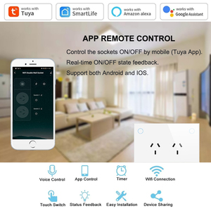 Saa phê duyệt tuya nhà thông minh Úc tường ổ cắm với nhôm kim loại khung lõm Glass Bảng điều chỉnh cảm ứng nút <span class=keywords><strong>Wifi</strong></span> điện điểm - Product Image 6