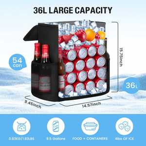 Large Soft Cooler Bag <b>Insulated</b> <b>Lunch</b> <b>Box</b> Backpack with Zippered Dispensing Lid Outdoor for Campus Girl Thermal Food Solar Panel - Product Image 2