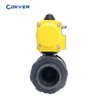 Vanne à boisseau sphérique pneumatique à union vraie en PVC/CPVC résistante à la corrosion, 1/2"-4" DN15-DN100, double action pour produits chimiques et eau