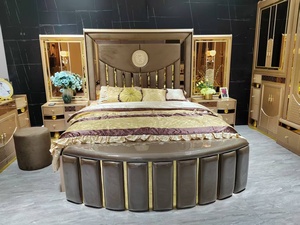 Juego de Dormitorio Clásico de Lujo de 8 Puertas con Cabecera con Espejo Iluminado LED de Alta Gama Estilo Turco, Fabricante Original de Foshan - Product Image 5