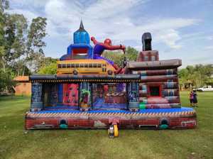 Nouveau château gonflable sur le thème de l'araignée avec piscine à balles, combo de terrain de jeu pour héros pour enfants, terrain de jeu gonflable pour héros - Product Image 2
