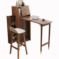 Mesa de Bar moderna para sala de estar, mueble de almacenamiento de Color café, armario de vino para el hogar