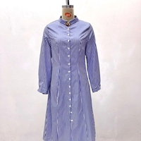 Ensemble 2 pièces pour femmes : Tunique à col montant rayée à manches longues et pantalon large