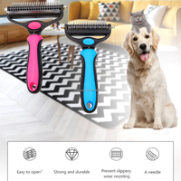 Brosses de toilettage 2-en-1 multicolores pour animaux de compagnie, peignes démêlants à double tête en acier inoxydable pour chiens et chats