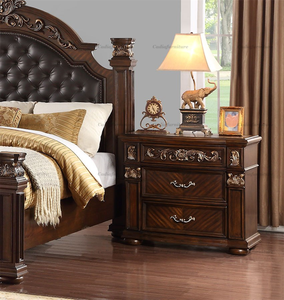 Set camera da <span class=keywords><strong>letto</strong></span> <span class=keywords><strong>letto</strong></span> <span class=keywords><strong>matrimoniale</strong></span> in pelle con <span class=keywords><strong>testiera</strong></span> alta con struttura solida americana di lusso in legno mobili per la casa King Size <span class=keywords><strong>letto</strong></span> in legno antico - Product Image 5