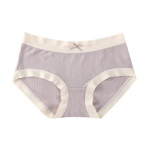 Culottes d'étudiante japonaises sans coutures, fines, respirantes, à taille mi-haute, ornées d'un nœud, avec entrejambe en coton, antibactériennes - Product Image 5