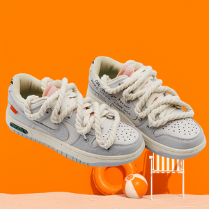 Tresse en coton naturel 100% personnalisée 3 brins 7mm lacets torsadés épais super épais au design plat pour chaussures décontractées - Product Image 6