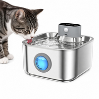 Nouvelle fontaine à eau pour animaux de compagnie en acier inoxydable carrée avec capteur infrarouge, circulation automatique, silencieuse pour chats et chiens