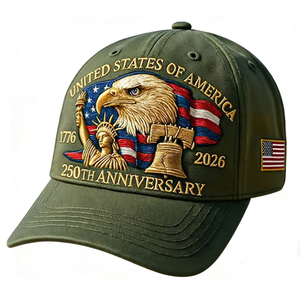 Gorra de Béisbol <span class=keywords><strong>Retro</strong></span> Ajustable con Bordado del Águila Calva, Estilo Patriótico Americano, para el 250 Aniversario de EE. UU. - Product Image 4