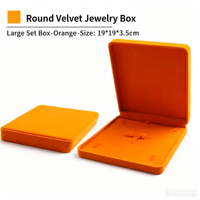 Boîte à bijoux en velours orange à coins arrondis, vente en gros, logo personnalisé, petite quantité acceptée pour bagues, boucles d'oreilles, colliers, bracelets