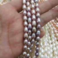3A nouveau 100% perles d'eau douce naturelles en forme de riz pour bijoux bracelet à bricoler soi-même collier 6-7mm goutte perle brin 14''