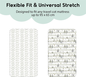 Cozy Soft Fitted Bassinet <strong>Sheet</strong> Breathable 300tc Anti-Dust Mite Anti-Static European-American Style <strong>Travel</strong> <strong>Cot</strong> Mattress Cover - Product Image 2