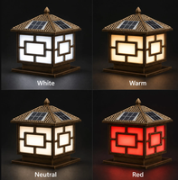 Lampes solaires de jardin modernes européennes à LED, étanches, en aluminium, pour éclairage paysager, piliers solaires, fourniture d'usine