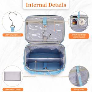 Bolsa de ducha portátil de malla para maquillaje, para baño, gimnasio, viajes, camping - Organizador colgante de secado rápido para artículos de aseo - Product Image 2