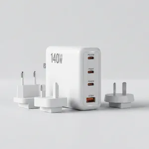 Cargador de Pared <span class=keywords><strong>GaN</strong></span> de 140W con 4 Puertos, Adaptador de Carga Rápida PD3.1 USB-C con Puerto USB-A QC de 30W para Laptop, iPhone y Dispositivos Inteligentes - Product Image 4