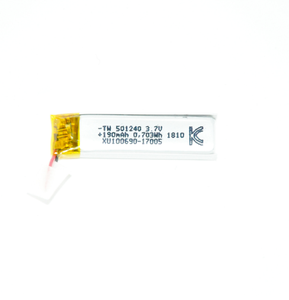501240 190mAh <span class=keywords><strong>3</strong></span>,7 V flexible solar waterproof YKS polymer lithium ion battery pack cell charger with KC - Product Image 1