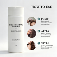 Poudre de shampoing sec à marque privée pour cheveux gras, volumisante, contrôle du sébum, rafraîchissement instantané, protection thermique, protection UV, sans résidu blanc