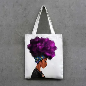 G & D African Girl Woman Print Home Art Tote Bag