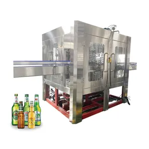 Zhangjiagang Manufacturer Full Automatic Soda Bottling Beer Canning Glass Bottle Filling Capping And Labeling Machine