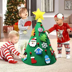 70*50cm Künstliche Baum Wand Hängen Ornamente Weihnachten Dekoration DIY Filz Weihnachten Baum Neue Jahr Geschenke Kinder Spielzeug