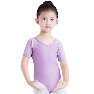 Justaucorps de danse pour femme à manches courtes, en nylon avec dentelle, costume de danse noir pour adulte, maillot de balleterie, vêtements de danse d'entraînement, marque OEM - Product Image 4