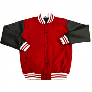 Delta | Sigma | Veste de baseball brodée Theta Sorority pour femmes Corps en laine Manches en cuir Veste Letterman Style grec - Product Image 1