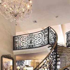 TL Iron Staircase <strong>Handrail</strong> <strong>Outdoor</strong> Wrought Iron Stair Railing Design Luxury Iron Stair <strong>Handrail</strong> - Product Image 5