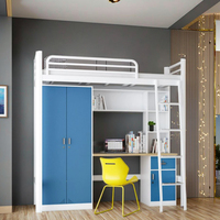 Adultes College Dortoir Lit Superposé en Acier Lit Étudiant Appartement Acier Loft Armoire Pas Cher Bureau et Casier