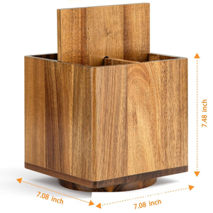 Organisateur de Couverts Rectangulaire en Bois, Style Moderne Minimaliste, Boîte de Rangement pour Vaisselle, Support pour Baguettes, Couteaux, Fourchettes et Ustensiles de Cuisine - Product Image 6