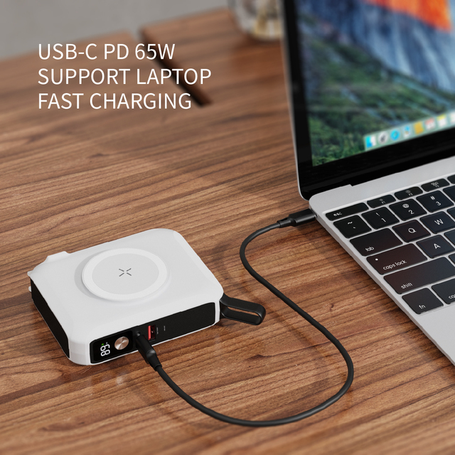 New Universal Travel Charger 65W Dual USB-C for Laptop Power Bank 15000mAh Magnetic Charging Bank Battery Charger