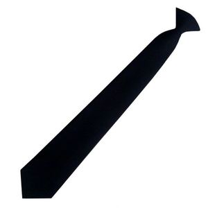 Corbata de Seguridad de Poliéster Negra de Estilo Clásico para Hombre con Clip - Product Image 1